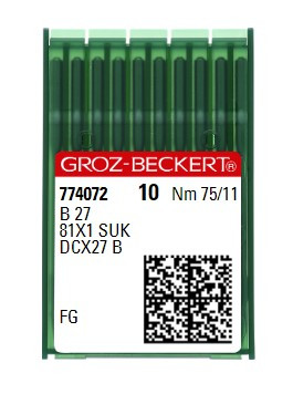 Голки для оверлока Groz-Beckert B27 FG №75