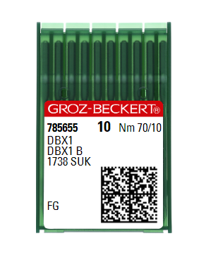 Голки універсальні Groz-Beckert DBX1 FG №70 (тонка колба)