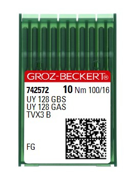 Голки для розпошивальної, плоскошовної швейної машини Groz-Beckert UY 128 GBS FG №100