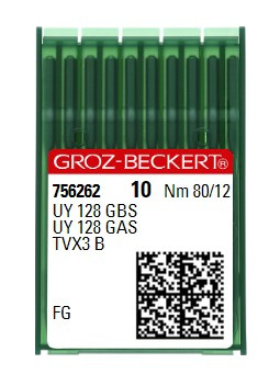 Голки для розпошивальної, плоскошовної швейної машини Groz-Beckert UY 128 GBS FG №80
