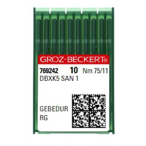 Голки для вишивальних машин Groz-Beckert DBxK5 SAN 1 Gebedur RG №75