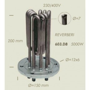 Тен до парогенератора REVERBERI 603.DB 5000W 230/400V