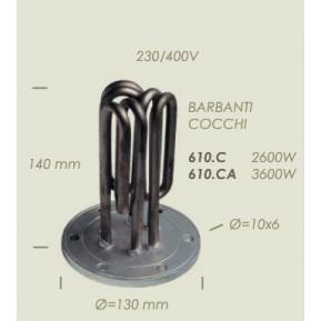 Тен до парогенератора BARBANTI COCCHI 610.CA 3600W 230/400V