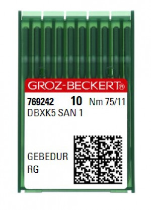 Голки для вишивальних машин Groz-Beckert DBxK5 SAN 1 Gebedur RG №75