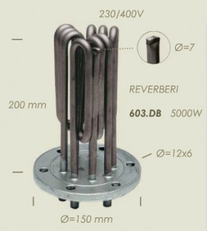 Тен до парогенератора REVERBERI 603.DB 5000W 230/400V