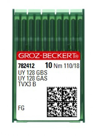 Голки для розпошивальної, плоскошовної швейної машини Groz-Beckert UY 128 GBS FG №110