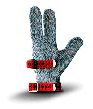 Кольчужная перчатка 3 палая (красная) S33